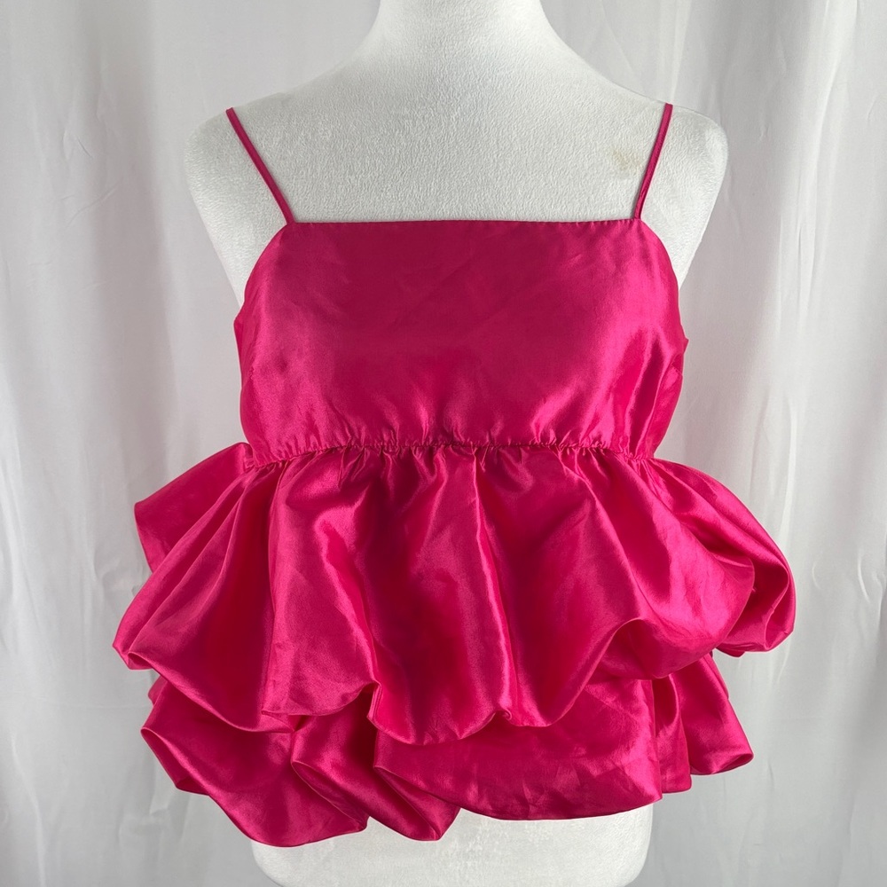 a new day taffeta tank top in Fuchsia